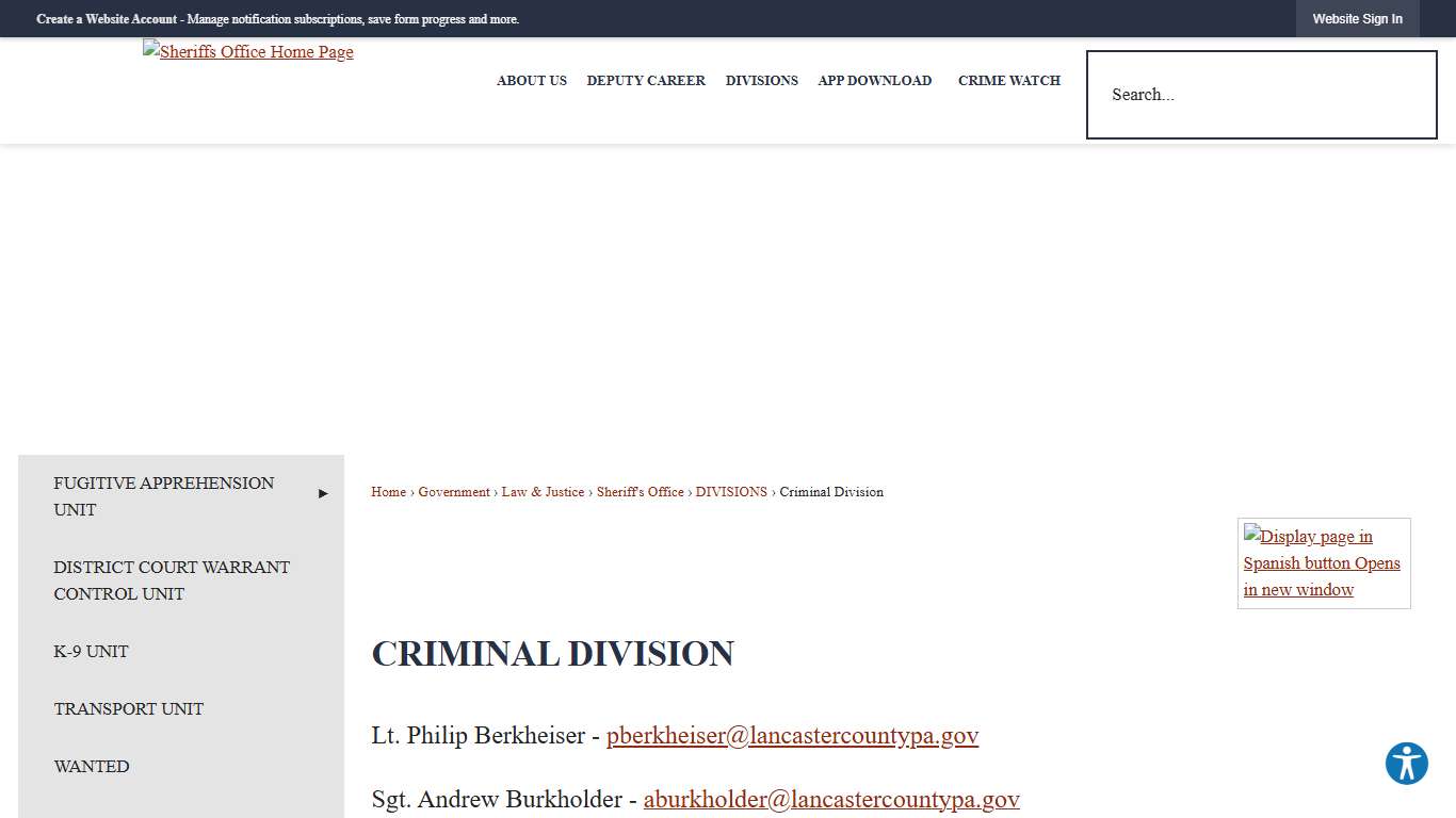 CRIMINAL DIVISION | Lancaster County, PA - Official Website
