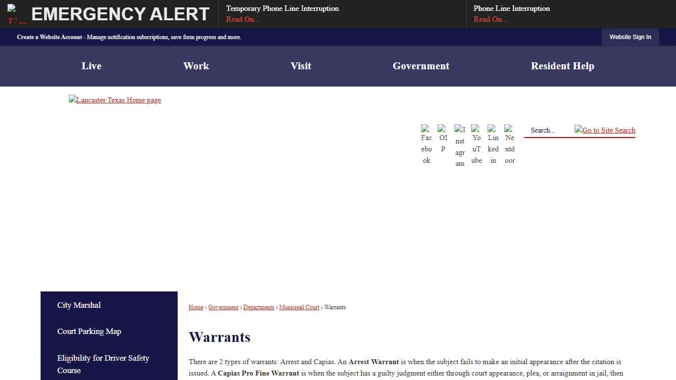Warrants | Lancaster, TX - Official Website